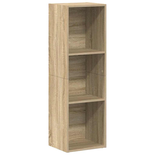 The tall book cabinet with three open shelves, finished in Sonoma Oak effect