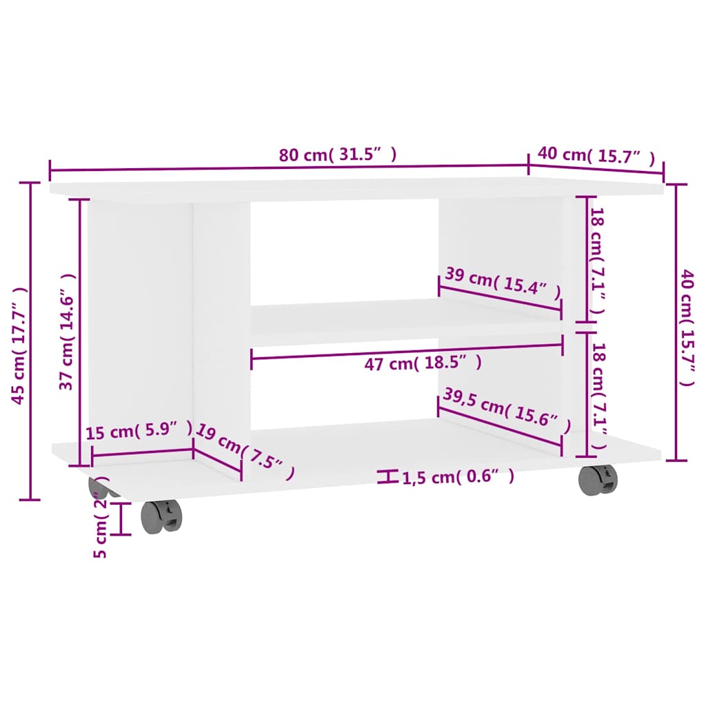 vidaXL TV Cabinet | White | Engineered Wood | Compact | TV Cabinet | Rectangular 6