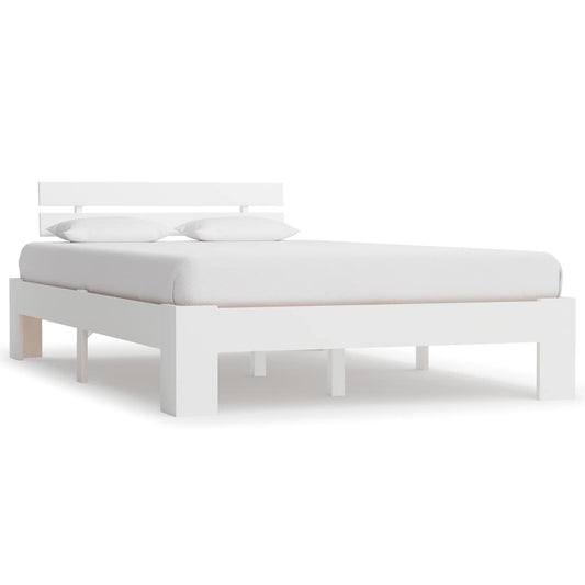 Bed Frame without Mattress Solid Wood Pine White 140 x 200 cm