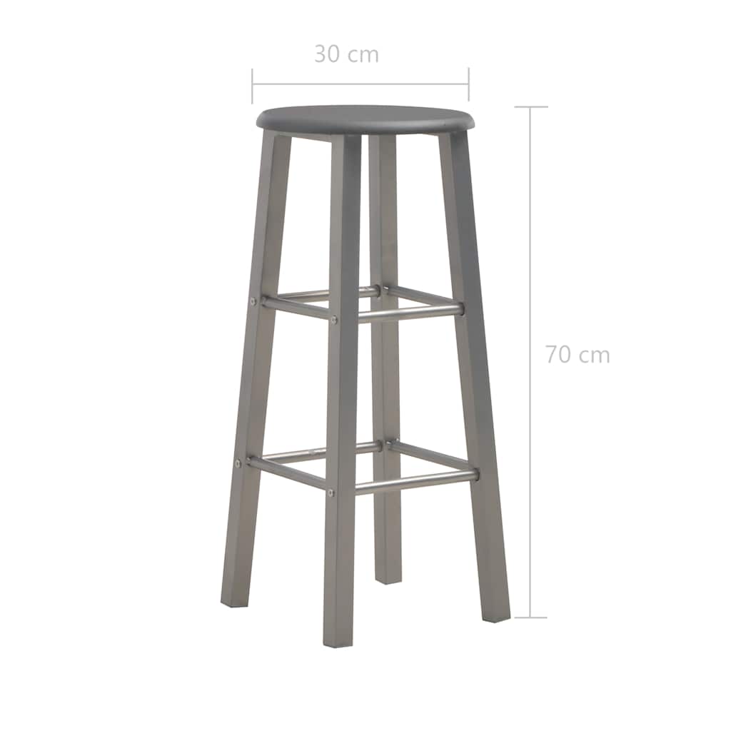 vidaXL Bar Stool | Set of 2 | Anthracite | MDF and Steel | Standard | Footrest 6