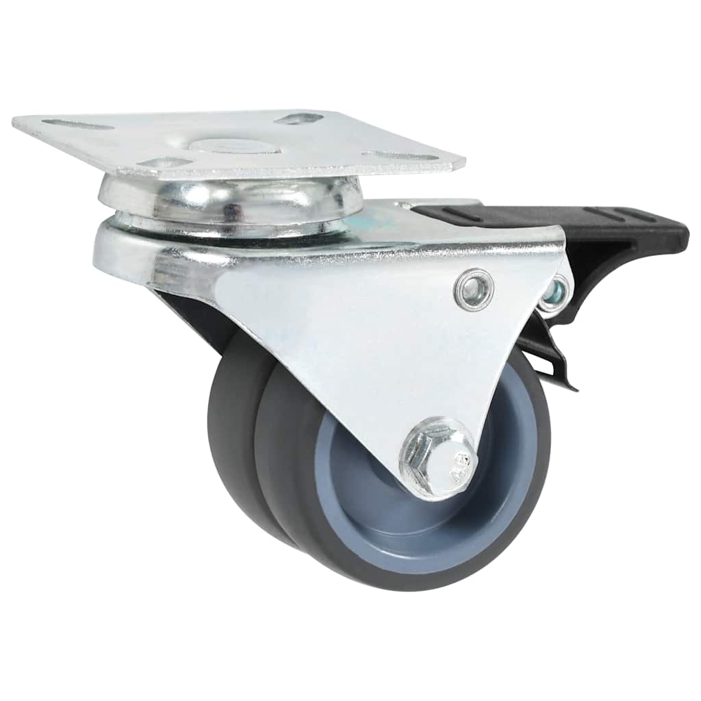 vidaXL 12 pcs Twin-wheel Swivel Casters 50 mm 6