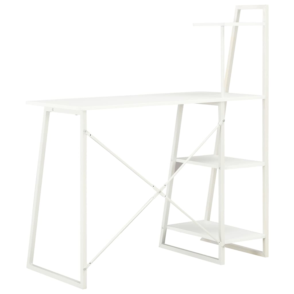 Desk with Shelving Unit 102x50x117 cm White