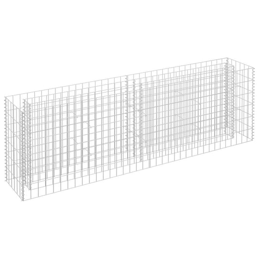 145634 vidaXL Gabion Raised Bed Galvanised Steel 180x30x60 cm 2