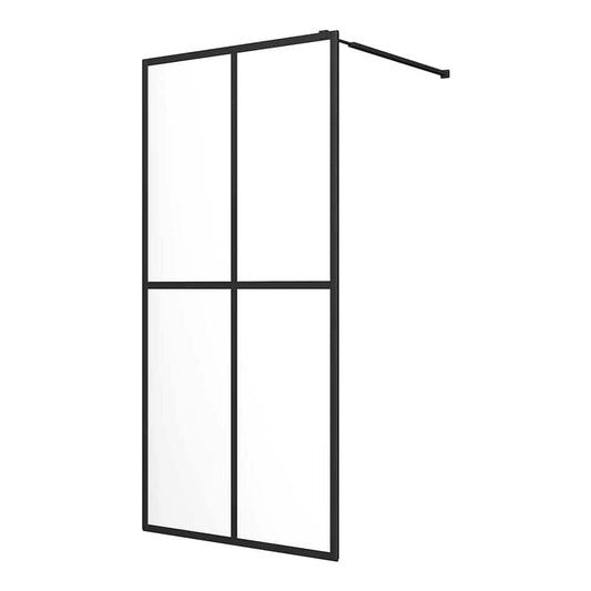 Walk-in Shower Screen Clear Tempered Glass Length 195 cm Transparent 100 cm