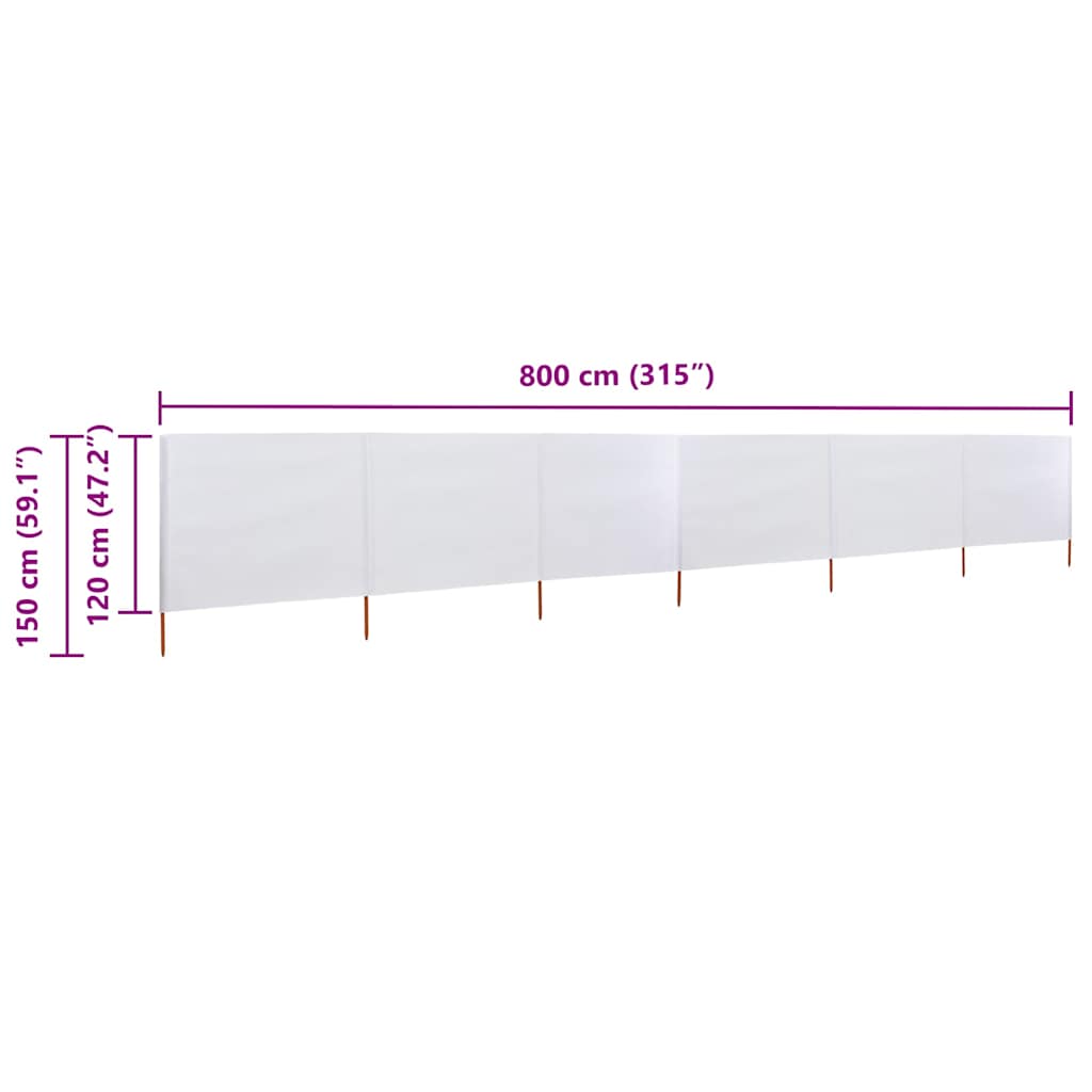 vidaXL Wind Screen | Sand White | Non-woven fabric, Wood | Large | Foldable 6