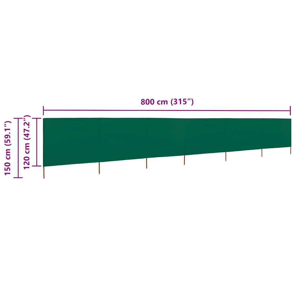 vidaXL Wind Screen | Green | Non-woven fabric, Wood | Large | Collapsible 6