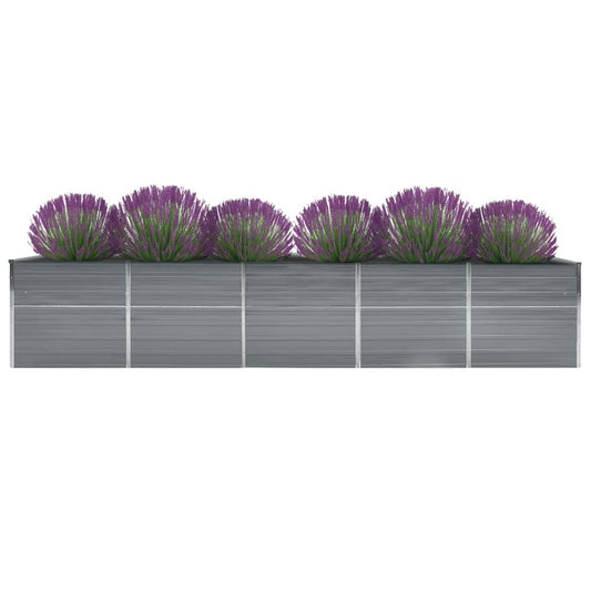 vidaXL Garden Raised Bed Galvanised Steel 400x80x45 cm Grey 2