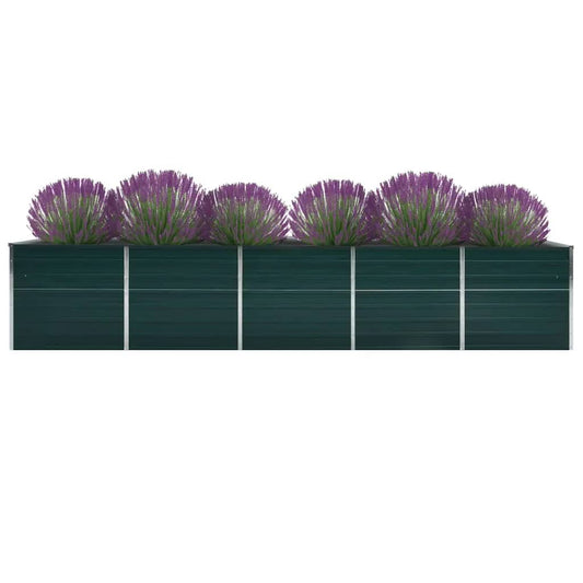 47057 vidaXL Garden Raised Bed Galvanised Steel 400x80x45 cm Green 2