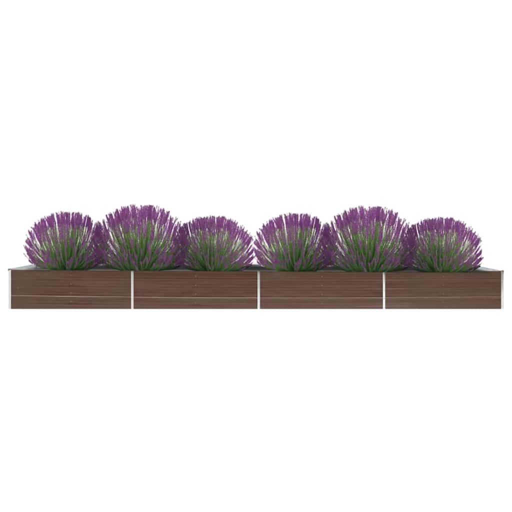 vidaXL Garden Raised Bed Brown Galvanised Steel