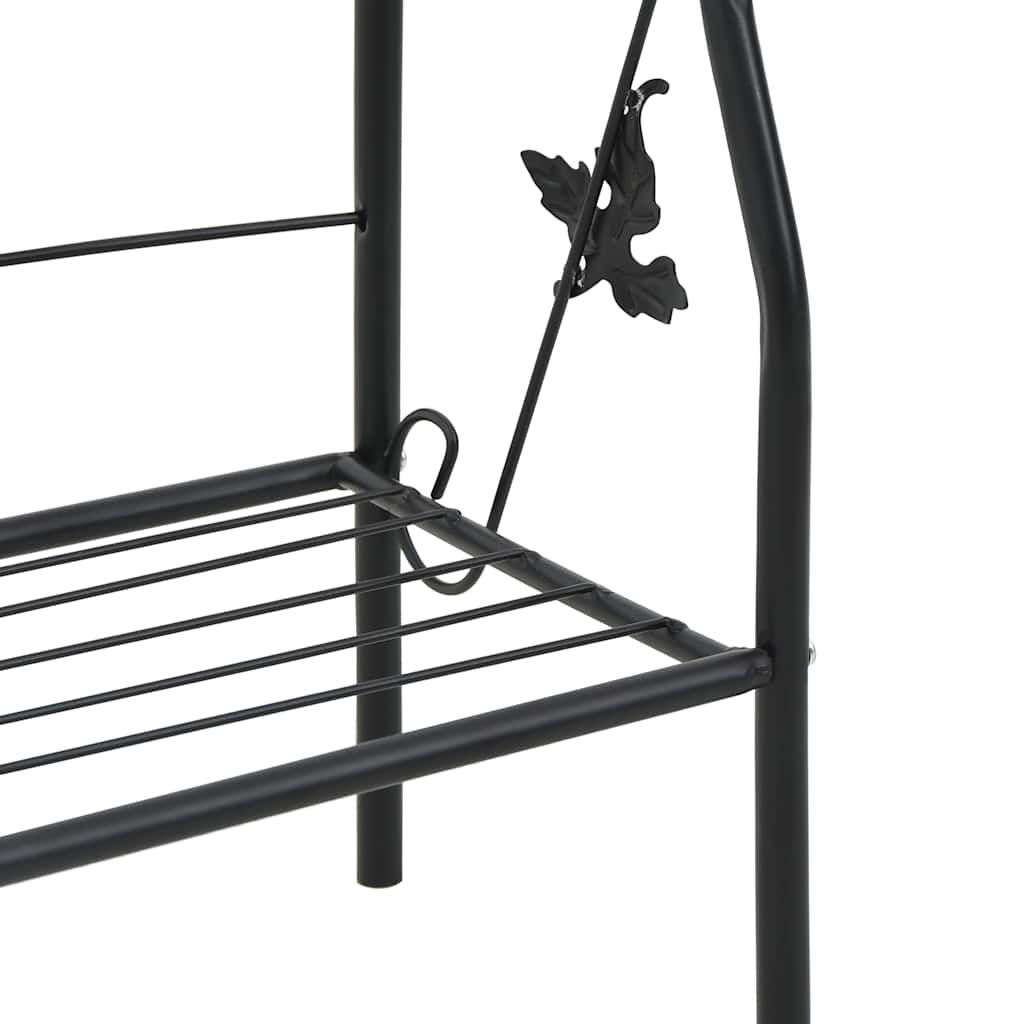 vidaXL Plant Rack | Black | Powder-coated iron | Medium | Decorative Inlays 6