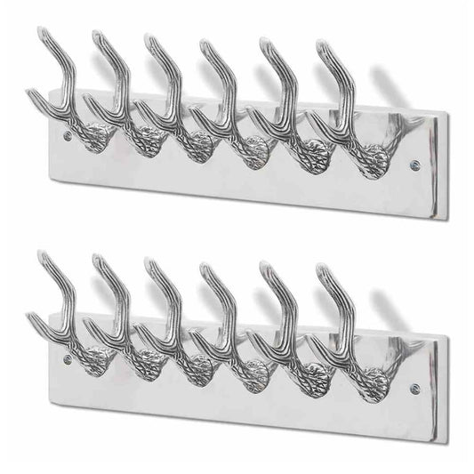Wardrobe Coat Hooks Silver Aluminium 2