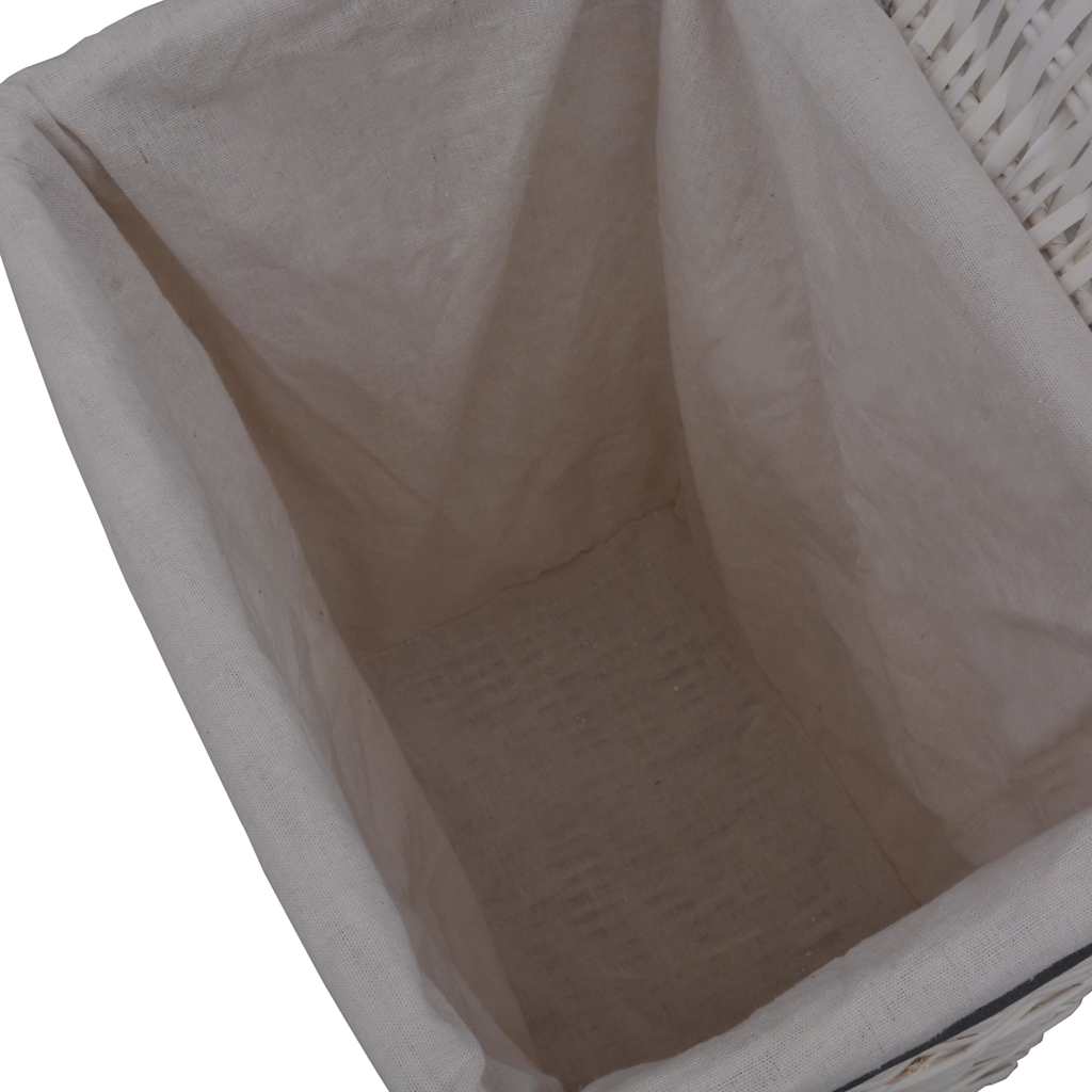 vidaXL Laundry Basket White Willow 6