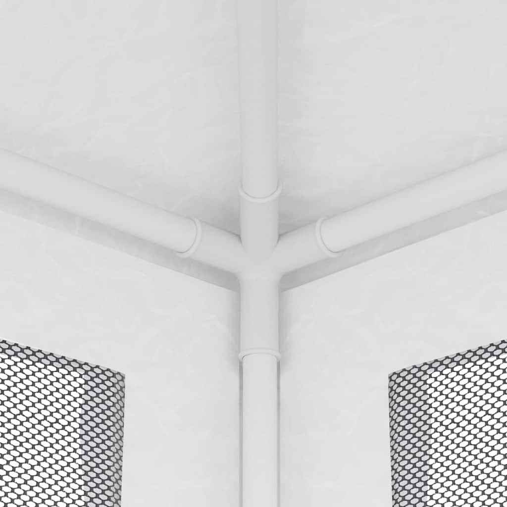 vidaXL Party Tent with 4 Mesh Sidewalls 2x2 m White 6