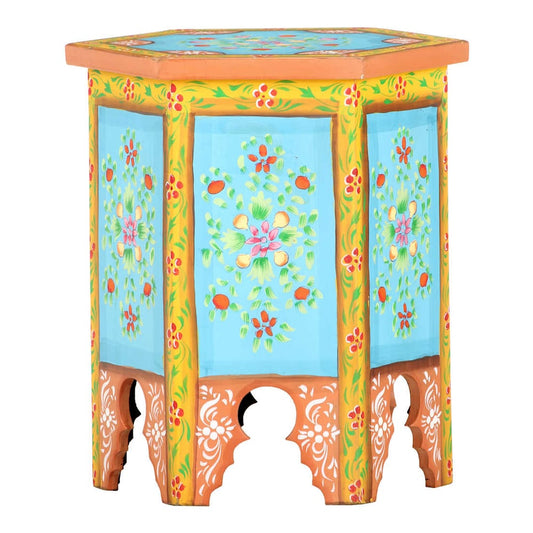 vidaXL Hand-painted Side Table Multicolour 38x33x42 cm Solid Mango Wood 2