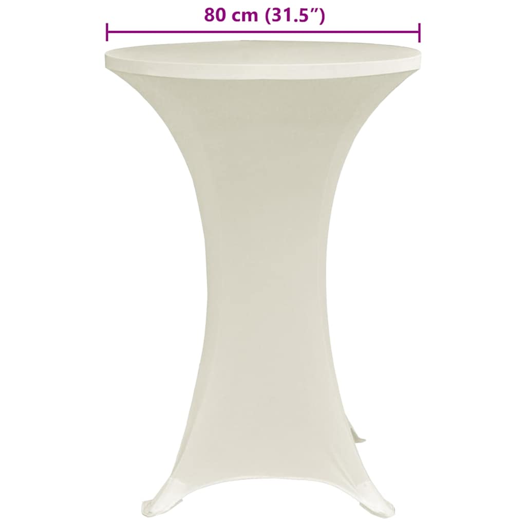 vidaXL Table Cover | Set of 4 | Cream | Polyester: 90%, Elastane: 10% | Ø80 cm 6