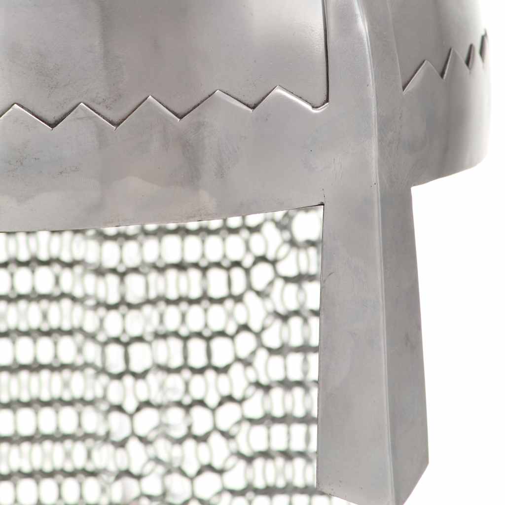 vidaXL Knight Helmet Antique Replica LARP Silver Steel 6