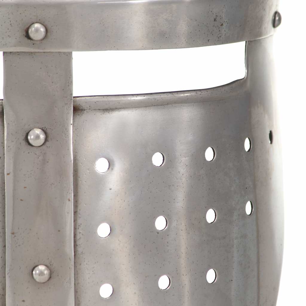 vidaXL Medieval Knight Helmet Antique Replica LARP Silver Steel 6