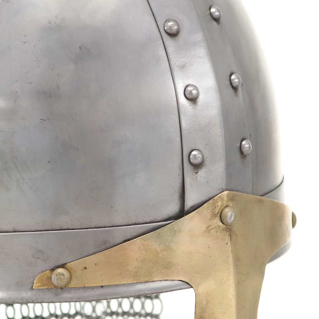 vidaXL Crusader Knight Helmet Antique Replica LARP Silver Steel 6