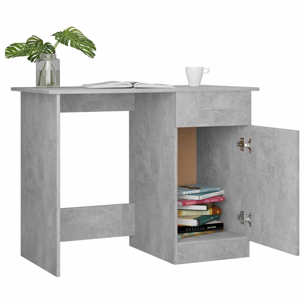 vidaXL Desk | Concrete Grey | Engineered Wood | Standard | Desk | Rectangular 6