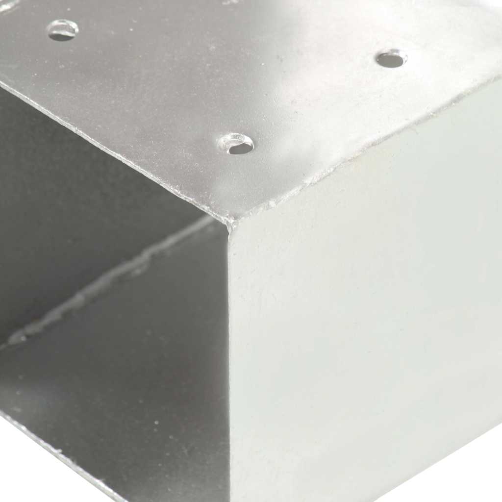 vidaXL Post Connectors 4 pcs T Shape Galvanised Metal 81x81 mm 6