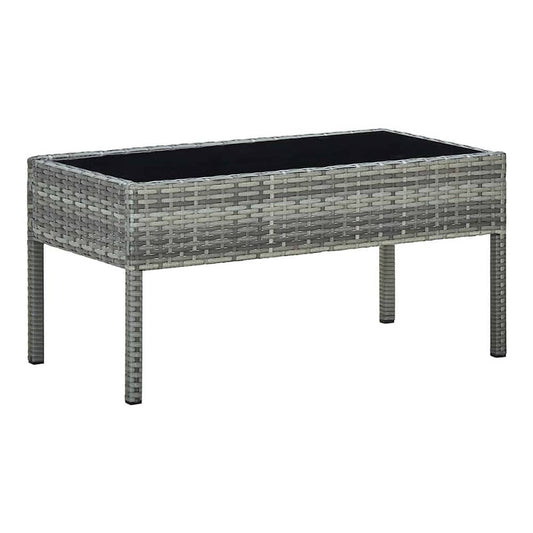 Garden Table 75x40x37 cm Poly Rattan Grey