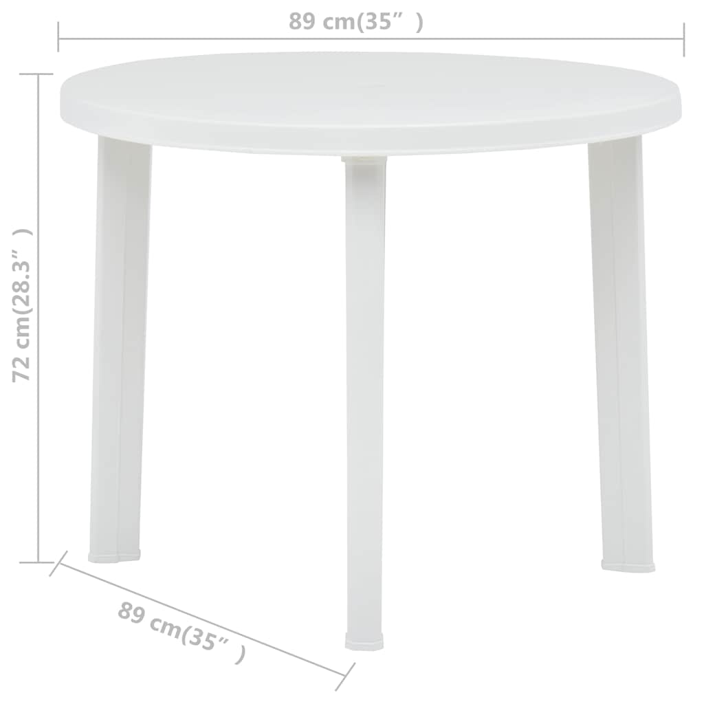 vidaXL Garden Table | White | Plastic | Medium | Lightweight | Garden Table 5