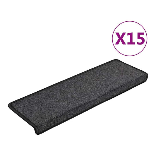 Stair Mats 65x21x4 cm Rectangular Edge 15 Anthracite