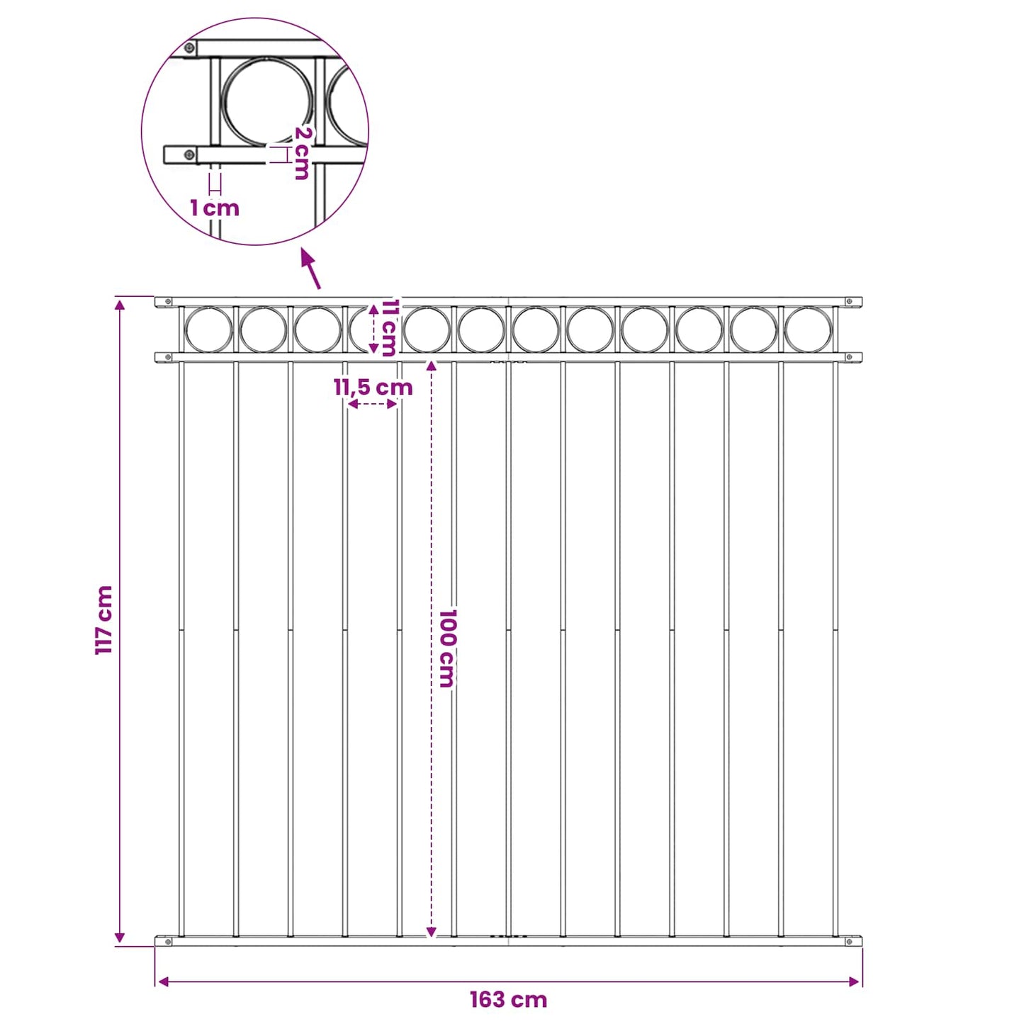 vidaXL Fence Panel "Assen" Steel 163x120 cm Black 4