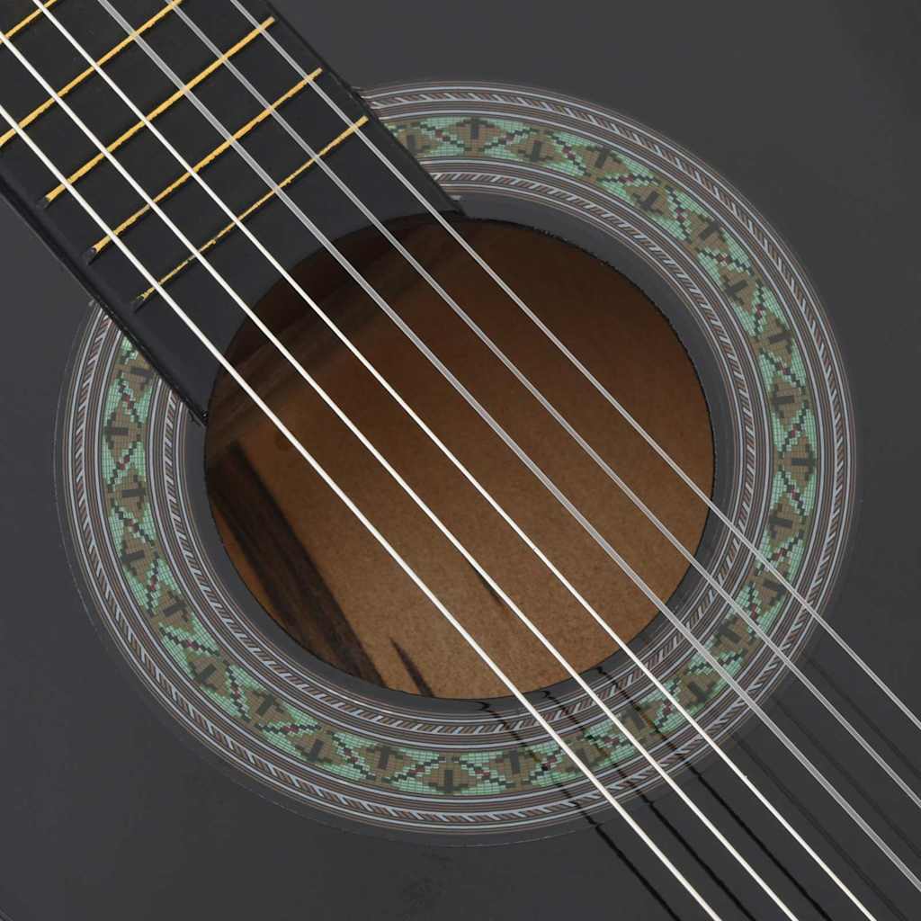 vidaXL Classical Guitar for Beginner and Kids Black 3/4 36" 6