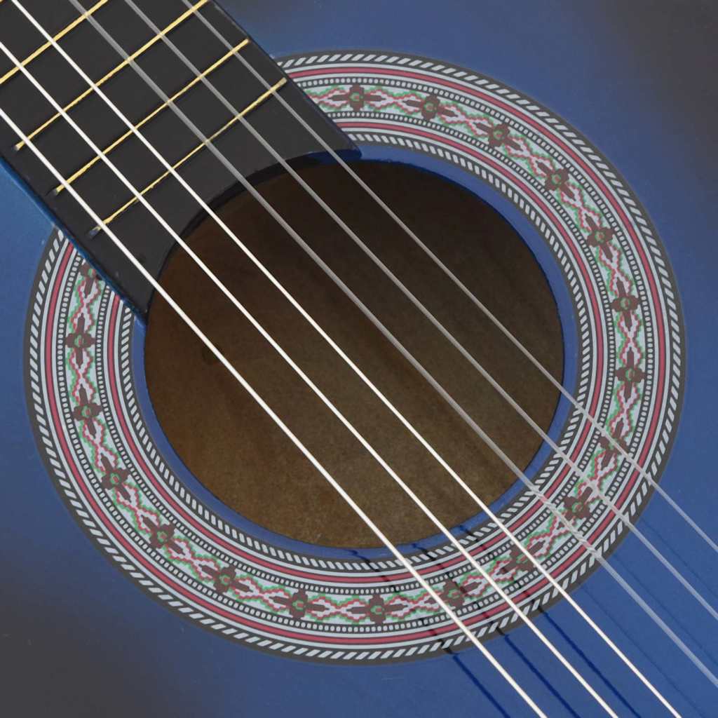 vidaXL Western Classical Cutaway Guitar with 6 Strings Blue Shaded 38 6