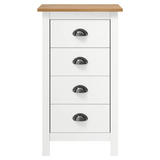 288914 vidaXL Sideboard "Hill" White 46x35x80 cm Solid Pine Wood 2
