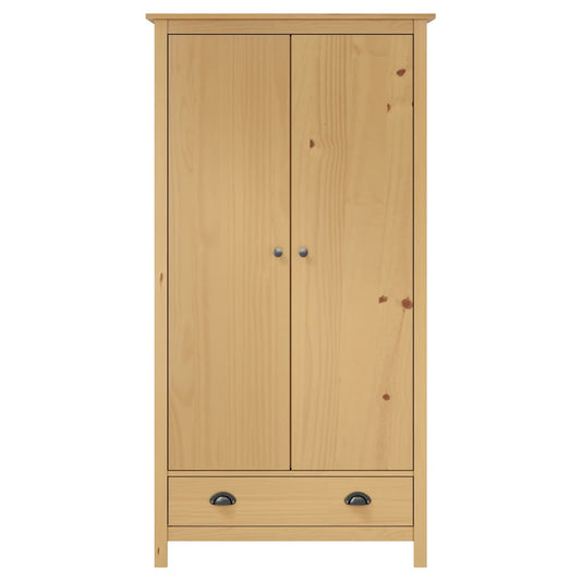 vidaXL Wardrobe | Honey brown | Solid pine wood | Standard | Wardrobe 2