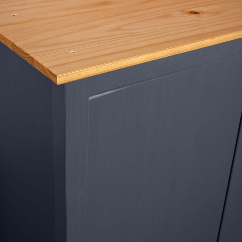 vidaXL Wardrobe | Grey and Honey Brown | Solid Pine Wood | 89x50x170 cm 6