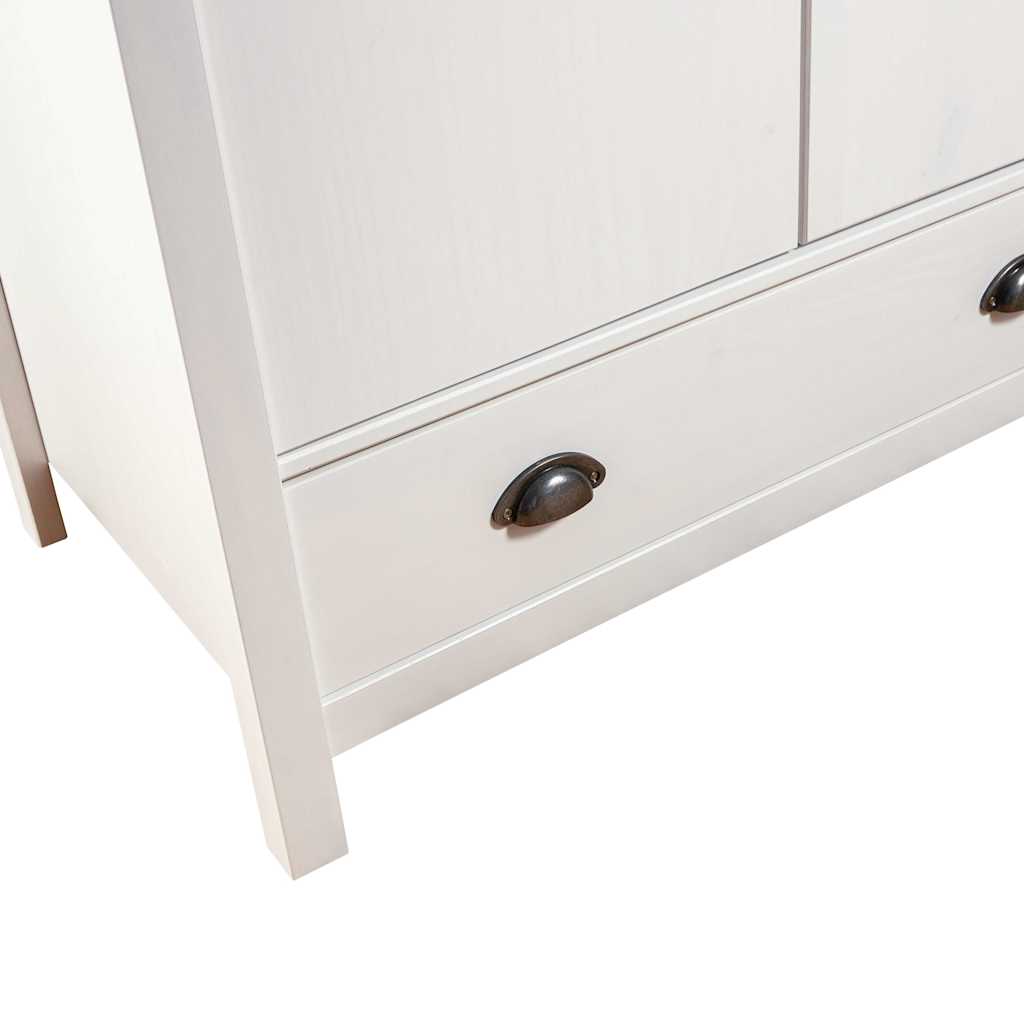 vidaXL Wardrobe | White and Honey Brown | Solid Pine Wood | 89x50x170 cm 6
