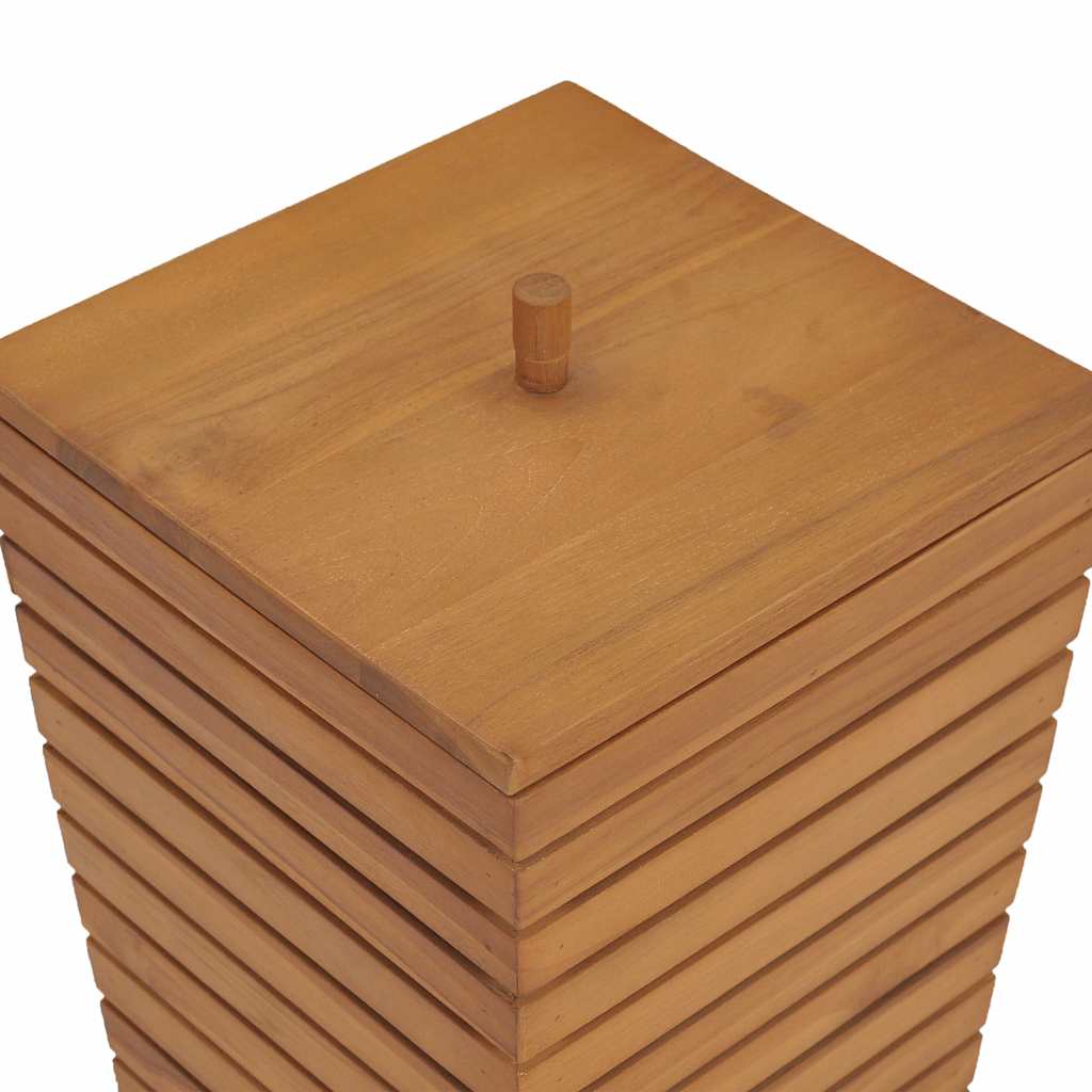vidaXL Laundry Basket 30x30x45 cm Solid Teak Wood 6