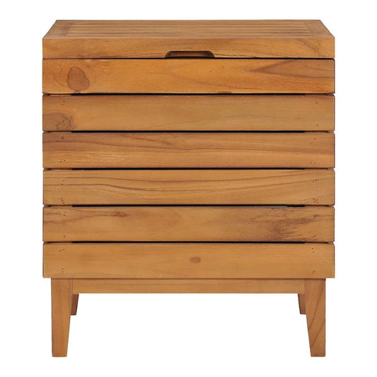 Laundry Basket Solid Teak Wood 45 cm 30 cm