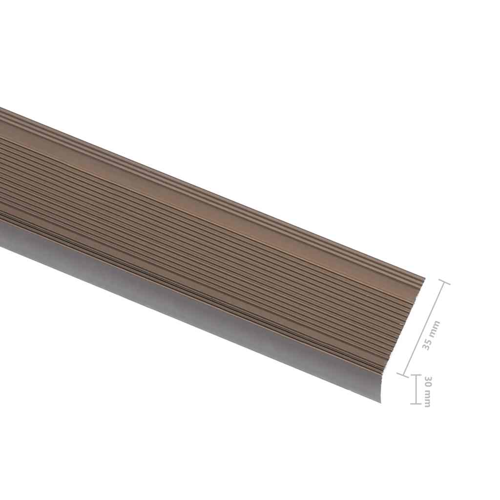 vidaXL Stair Nosings in L-shape 15 pcs Aluminium 90 cm Brown 6