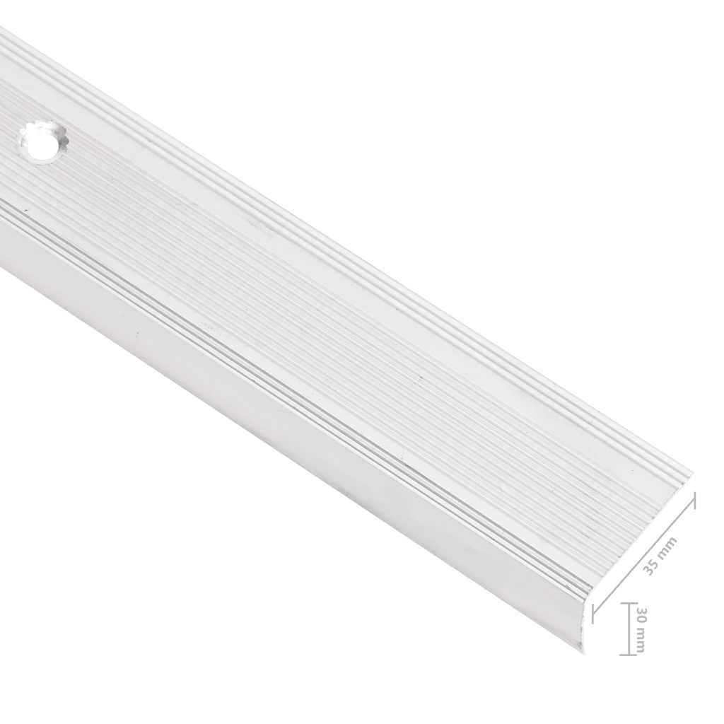 vidaXL Stair Nosings in L-shape 15 pcs Aluminium 100 cm Silver 6