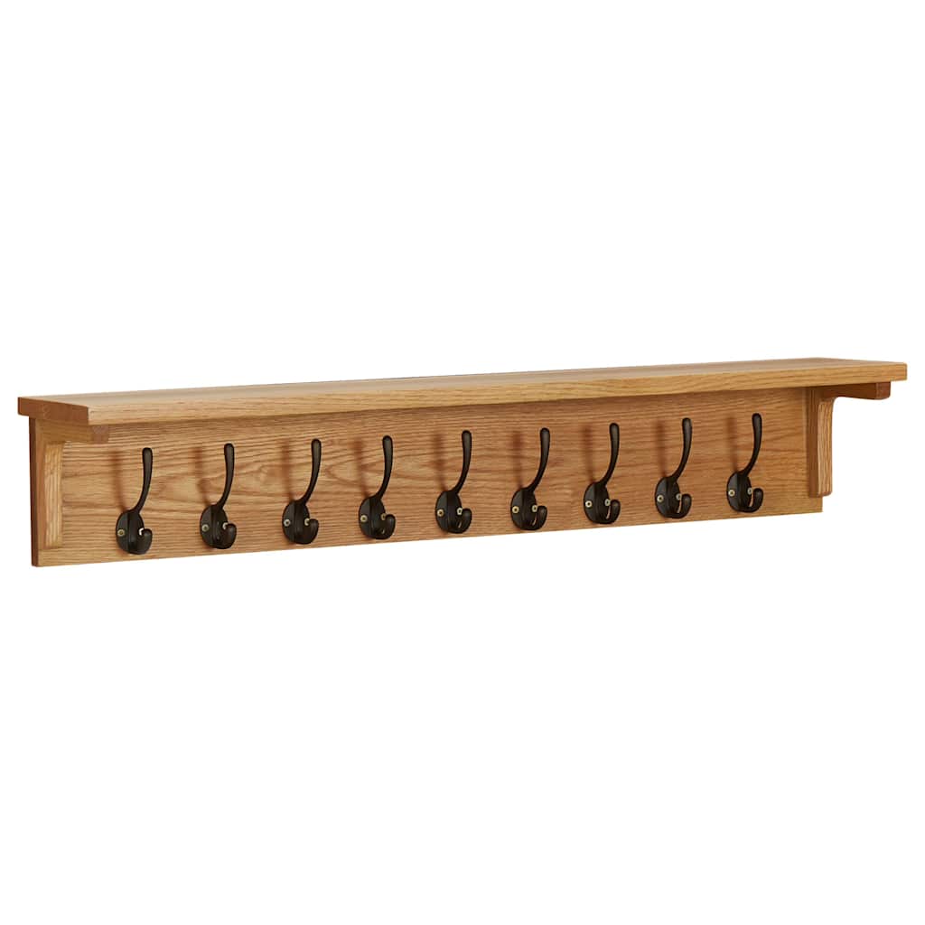 Coat Rack Solid Oak Wood 90 x 16 x 16 cm