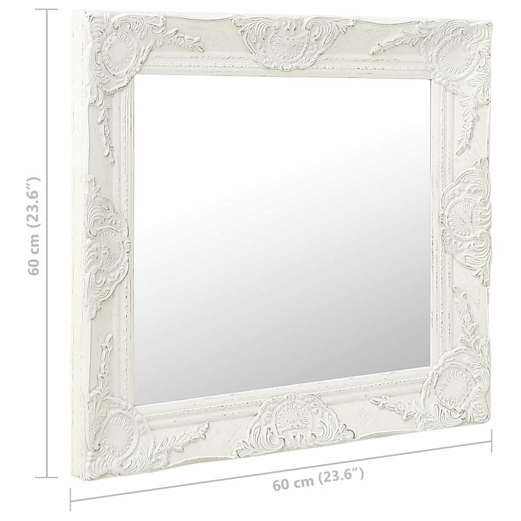 vidaXL Wall Mirror | White | Wood, glass, engineered wood | 60 x 60 cm 6