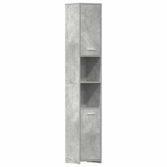 Bathroom Cabinet 30x30x183,5 cm Engineered Wood Concrete grey With handle