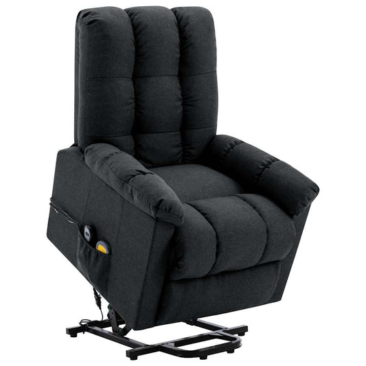 Stand-up Massage Recliner Fabric Dark grey