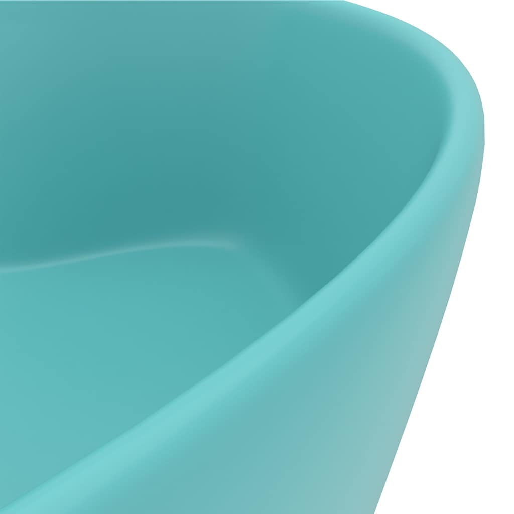 vidaXL Luxury Wash Basin Overflow Matt Light Green 36x13 cm Ceramic 6