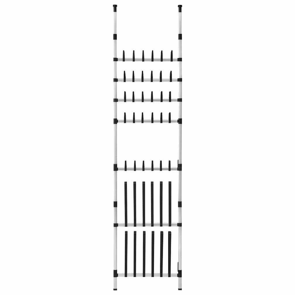 vidaXL Shoe Rack | Silver and black | Aluminium, plastic 6