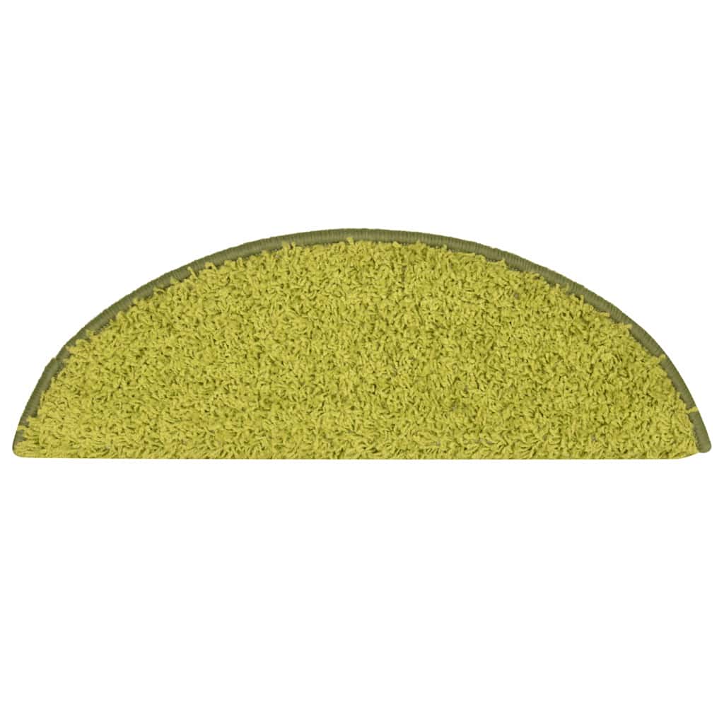 vidaXL Stair Mats 15 pcs 56x17x3 cm Green Half Round 6