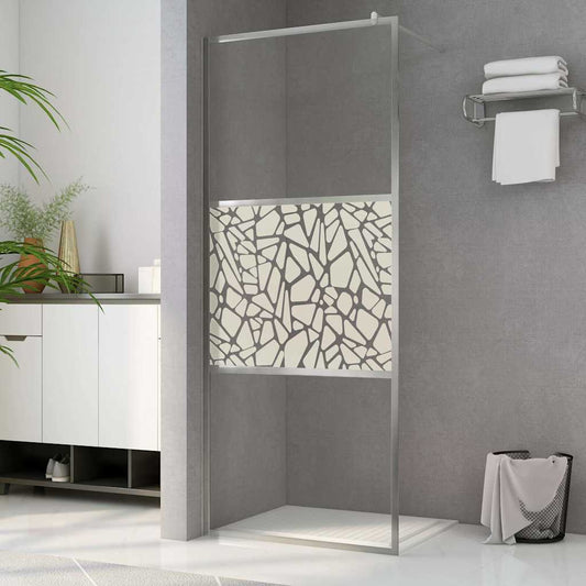 Walk-in Shower Wall ESG Glass Silver stone