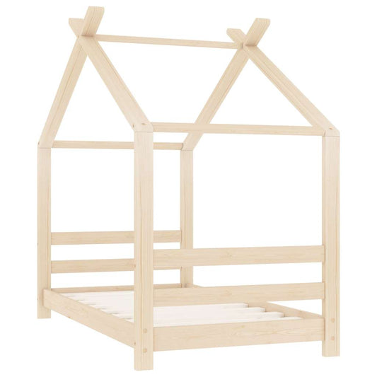 Kids Bed Frame Solid Pine Wood Brown