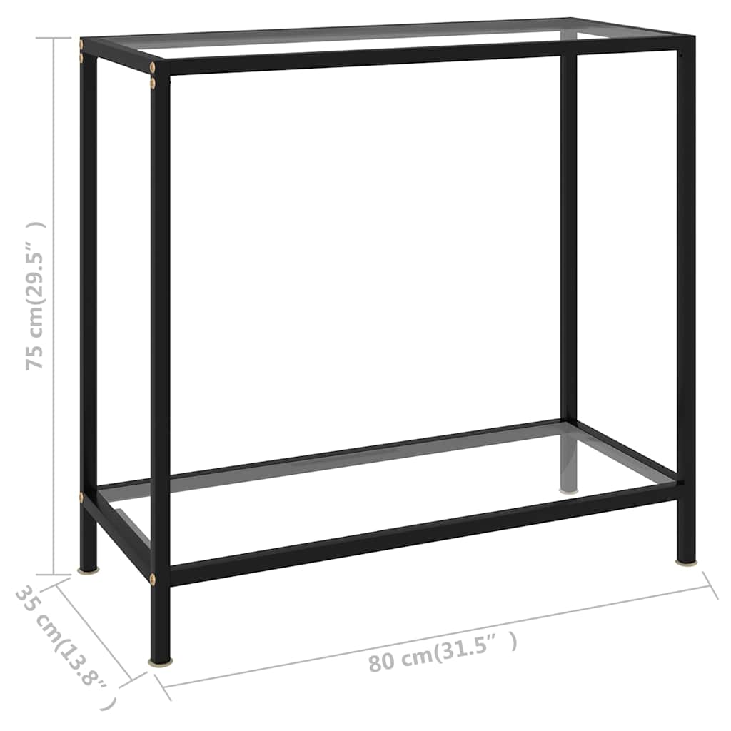 vidaXL Console Table | Transparent and Black 6