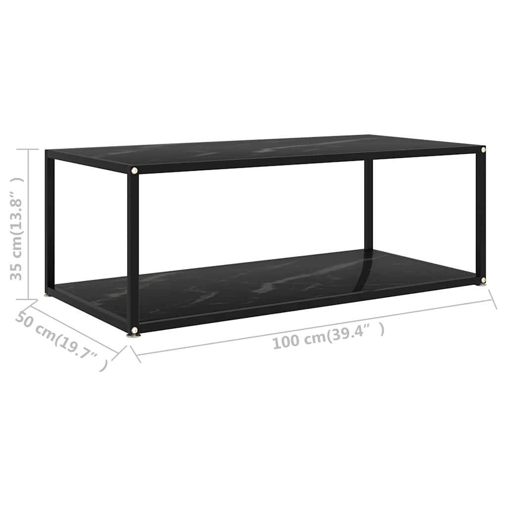 vidaXL Coffee Table | Black | Tempered glass, powder-coated steel | Medium 5