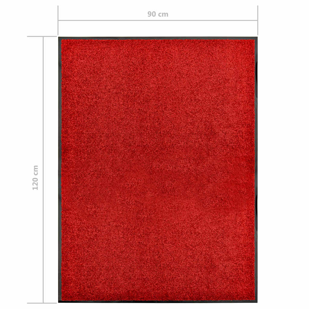 323424 vidaXL Doormat Washable Red 90x120 cm 6